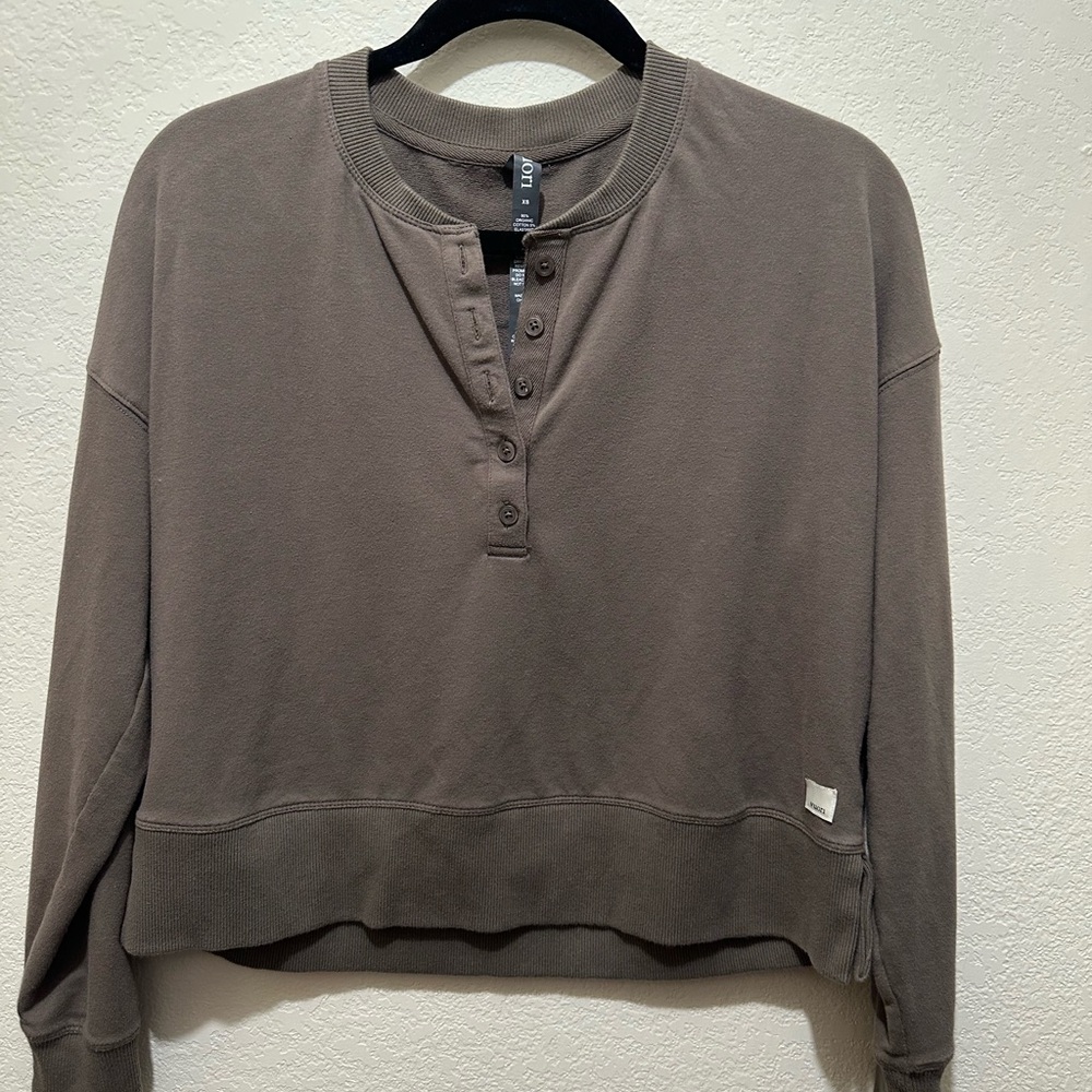 Women's Brown Button-Up Top